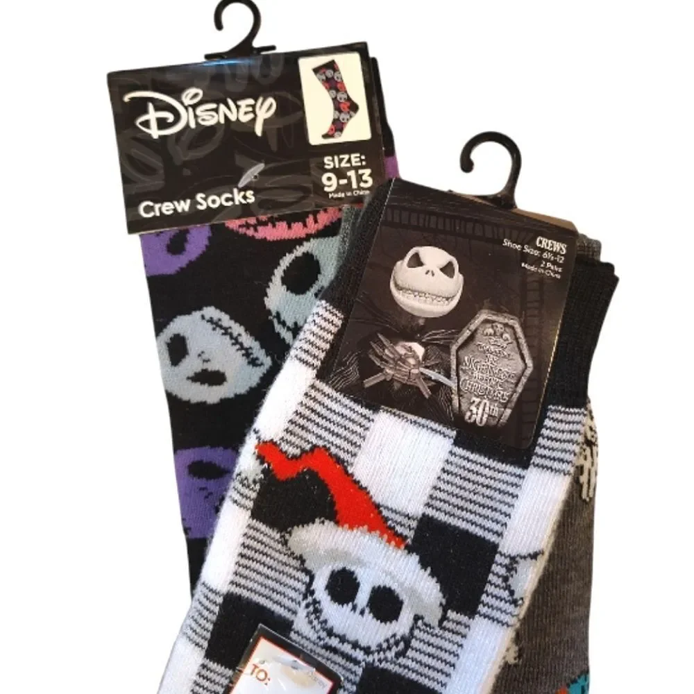 Disney The Nightmare Before‎ Christmas 3 Pairs Crew Socks NWT